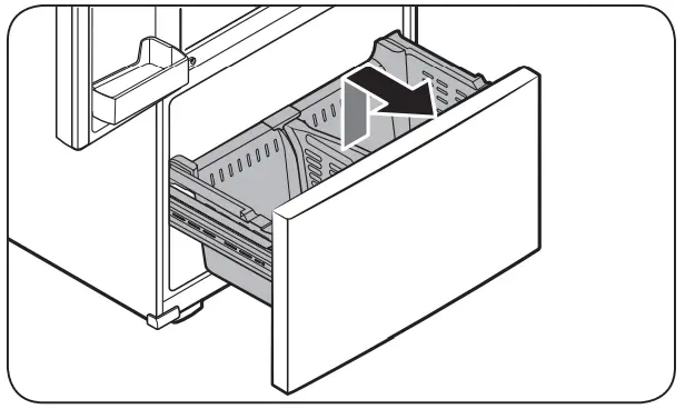 SAMSUNG RF4500A 30 Inch French Door Refrigerator - first remove the upper