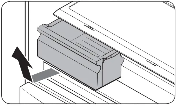 SAMSUNG RF4500A 30 Inch French Door Refrigerator - front of the drawe