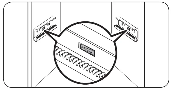 SAMSUNG RF4500A 30 Inch French Door Refrigerator - hooks to unlock