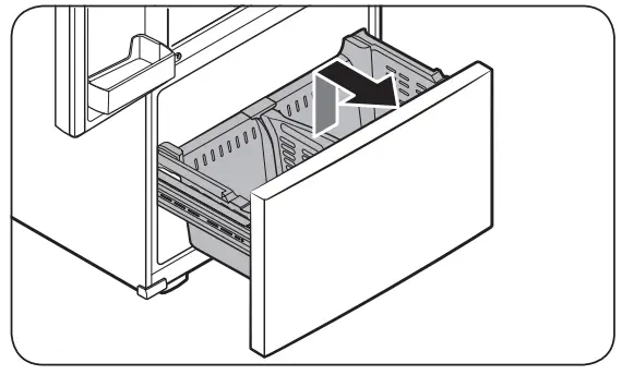 SAMSUNG RF4500A 30 Inch French Door Refrigerator - lower
