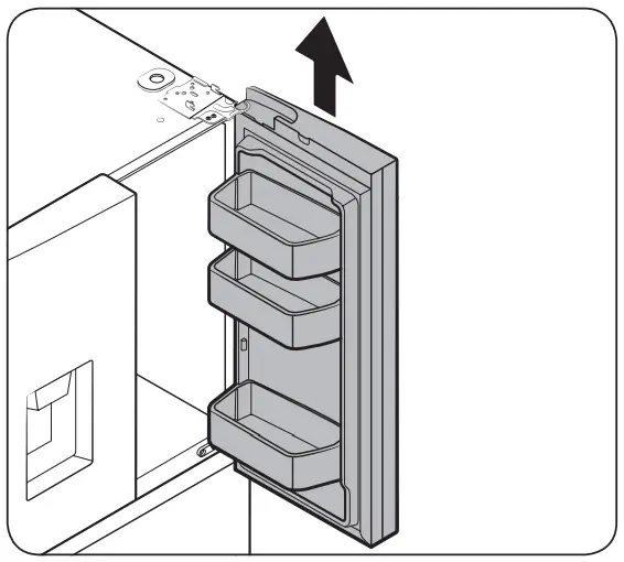 SAMSUNG RF4500A 30 Inch French Door Refrigerator - up the door vertically