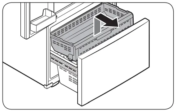 SAMSUNG RF4500A 30 Inch French Door Refrigerator - upper basket