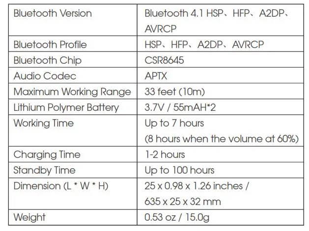 Soundpeats Q30 PLUS Bluetooth Earphones - Specifications