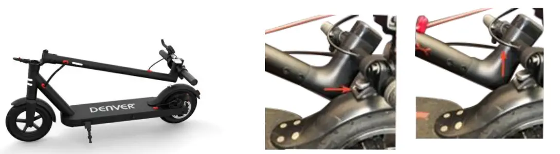 DENVER SEL-85350F Lime Electric Scooter - Unfolding