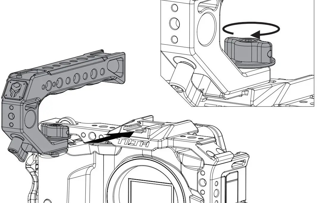 TILTA TA-T22-A-G Camera Cage Kit B for Canon User Manual - Installing Top Handle