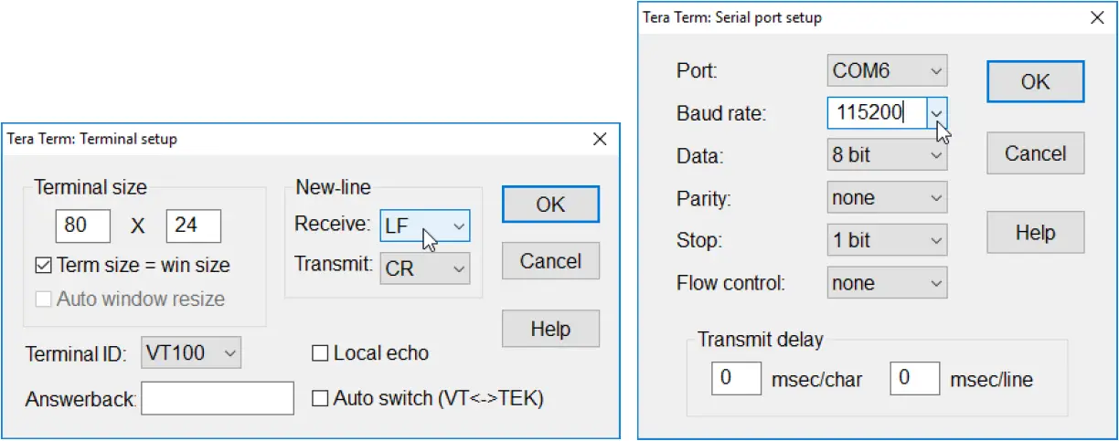 Setting Window of Tera Term