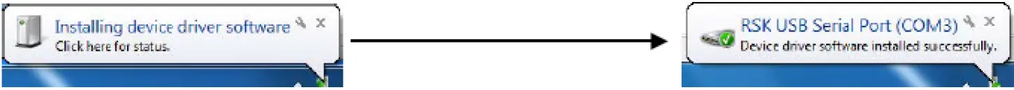 USB Serial Driver Installation Message