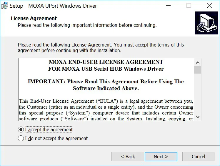 MOXA 1200 1400 1600 Series USB to Serial Converter- installing the driver 2