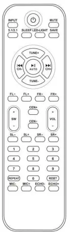 Bobtot B901 5.1 Channel Home Theater System with LED Light Effects - remote