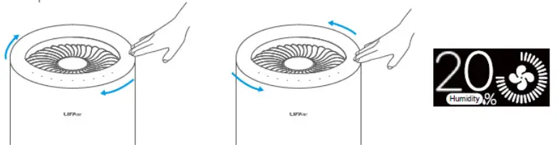 LIFAair LAH302 Smart Air Purifying Humidifier - fan speed