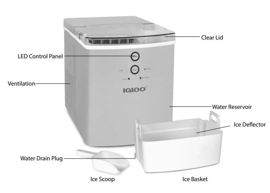 IGLOO ICEB33AQ Large Capacity 33 Pound Automatic Ice Maker - PARTS & ASSEMBLY