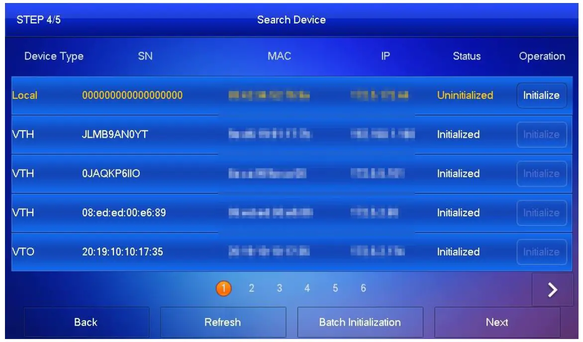 dahua VTH2621GWP Digital Indoor Monitor - Initialize the devices