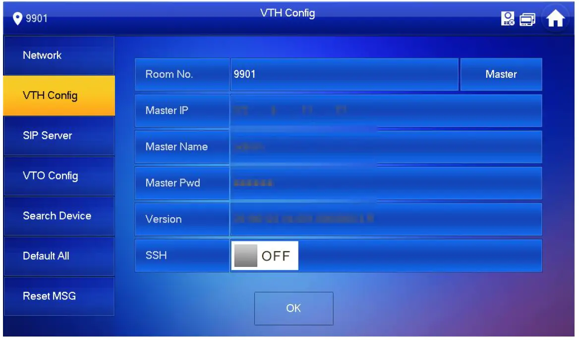 dahua VTH2621GWP Digital Indoor Monitor - VTH configuration