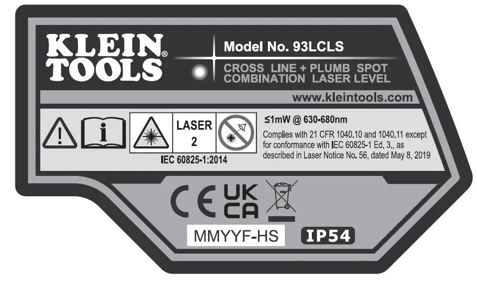 KLEIN-TOOLS-93LCLS-Self-Leveling-Cross-Line-Laser-Leve-with-Plumb-Spot-FIG-1