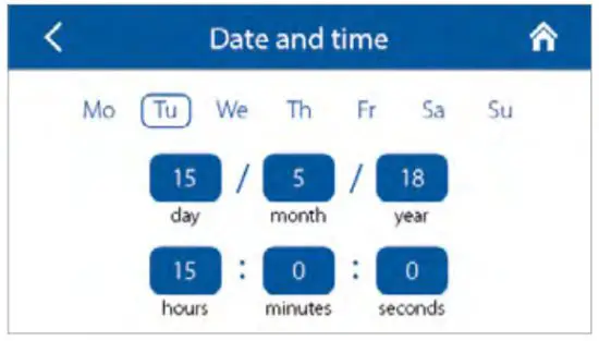 VENTS A25 Sensor Control Panel -Date and time