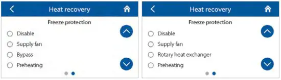 VENTS A25 Sensor Control Panel - Freeze protection