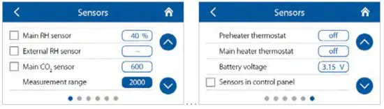 VENTS A25 Sensor Control Panel - Sensors