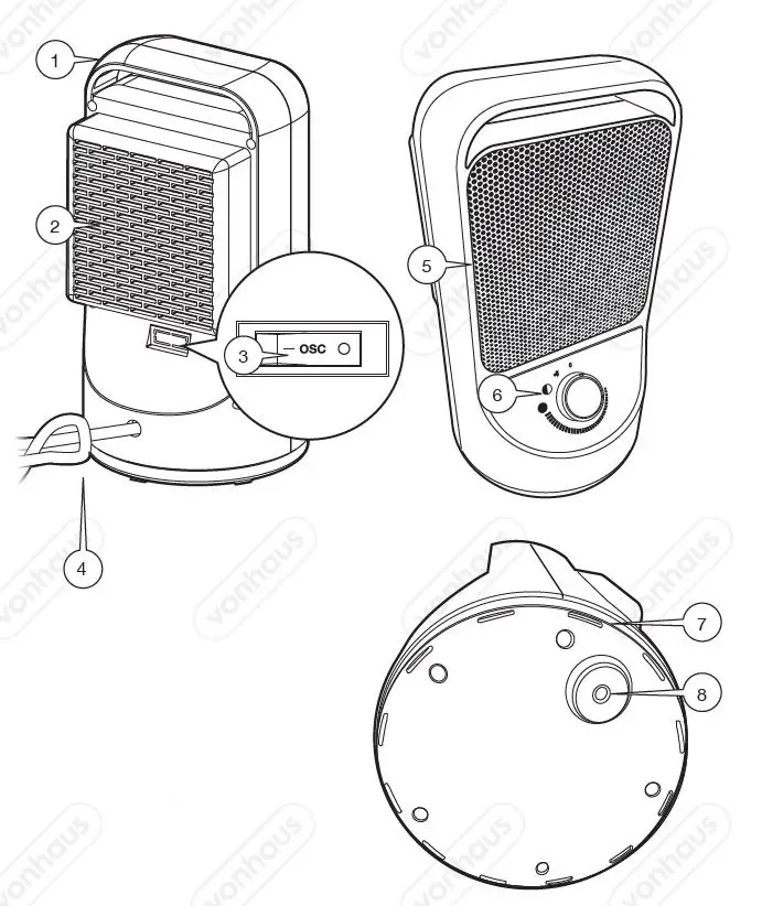 VonHaus-2500451-220-Volt-Oscillating-Ceramic-Fan-Heater-1