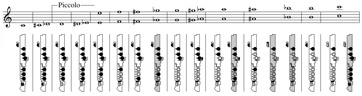 diagramYAMAHA Piccolo FluteHand piccolo2