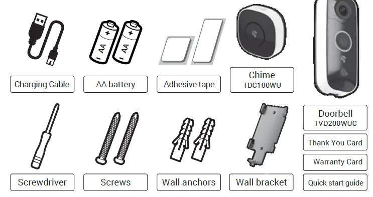 Toucan TVD200WUC Wireless Video Doorbell 1