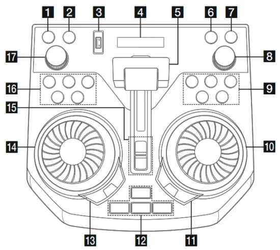 LG O 75DK Mini Hi Fi Audio System with Dj Functions - Top panel