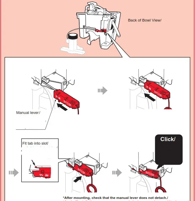 TOTO Neorest Toilet Bowl Included parts 2 manual
