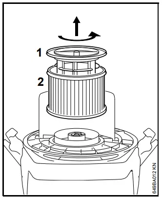 Replacing the filter element