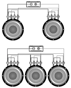 Deaf Bonce AAB-2000.1D ATOM PLUS Apocalypse 2000 Watts Class D Monoblock Atom Series Amplifier - Subwoofers in parallel, coils in parallel