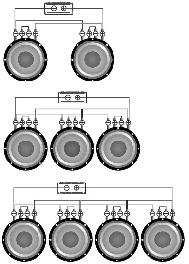 Deaf Bonce AAB-2000.1D ATOM PLUS Apocalypse 2000 Watts Class D Monoblock Atom Series Amplifier - Subwoofers in parallel, coils in series