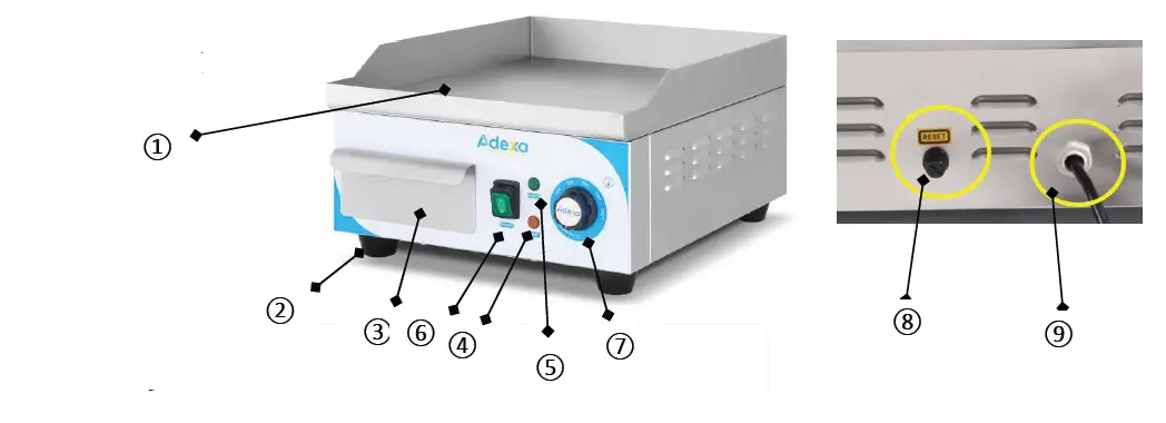 Adexa EG720D ELECTRIC GRIDDLE FIG 1