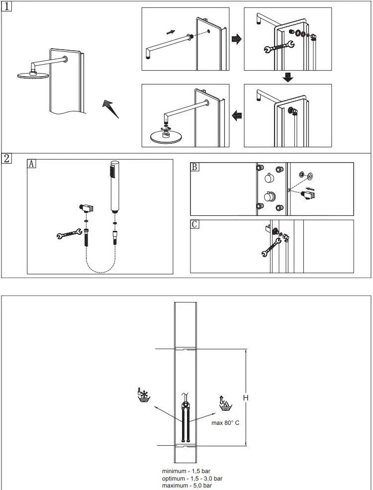RAVAK TOTEMJETGLASS Jet Glass Instruction Manual - Fig 2