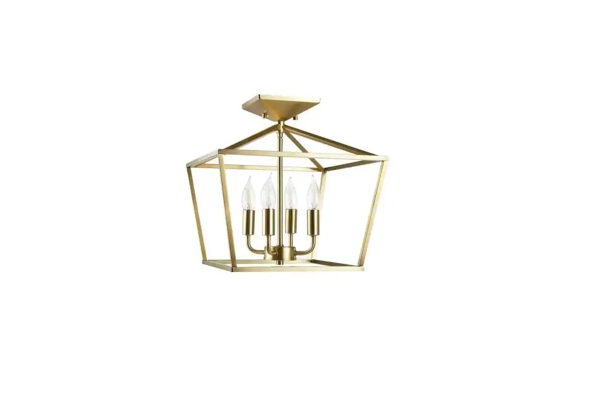 Globe 91000554 Sheldon 14 In. 4-light Brass Semi-flush Mount Installation Guide Globe 91000554 Sheldon 14 In. 4-light Brass Semi-flush Mount Installation Guide