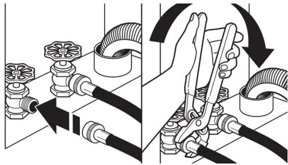 Whirlpool Front Load Washer Owner’s Manual - Connect inlet hoses to water faucets