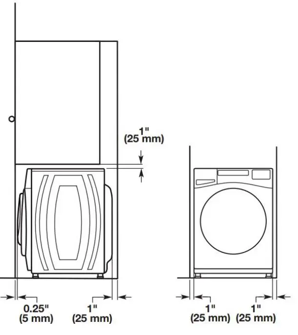 Whirlpool Front Load Washer Owner’s Manual - Custom cabinet installation