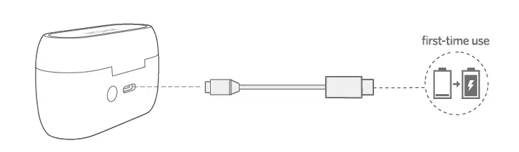 Connect USB cable for charging