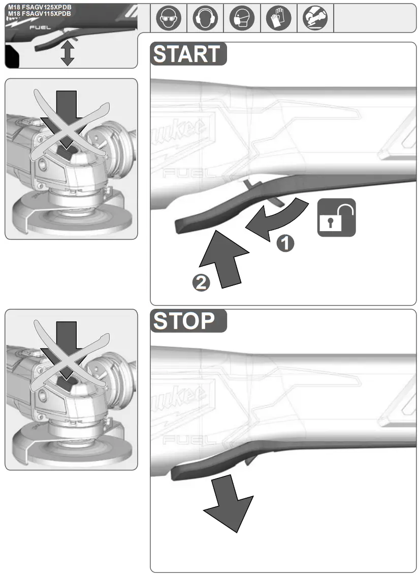 milwaukee M18 FSAGV125XPDB-0X Cordless Angle Grinder fig 2