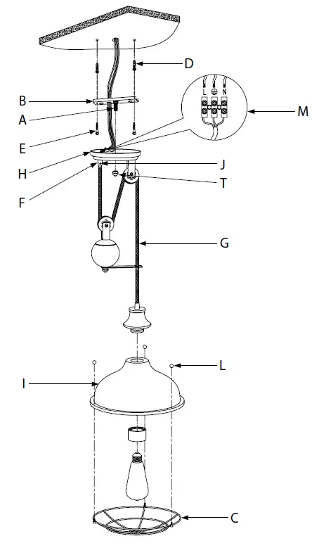 Westinghouse 61249 Pulley Pendant Chaves One Light 1