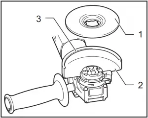 GA4570 Angle Grinder - Installing and removing wheel guard 3