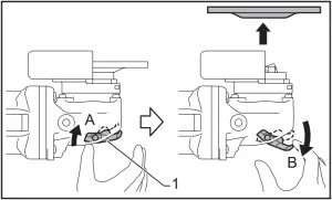 GA4570 Angle Grinder - Installing or removing X-LOCK wheel 4