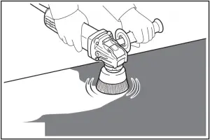 Usage example - operation with wire cup brush