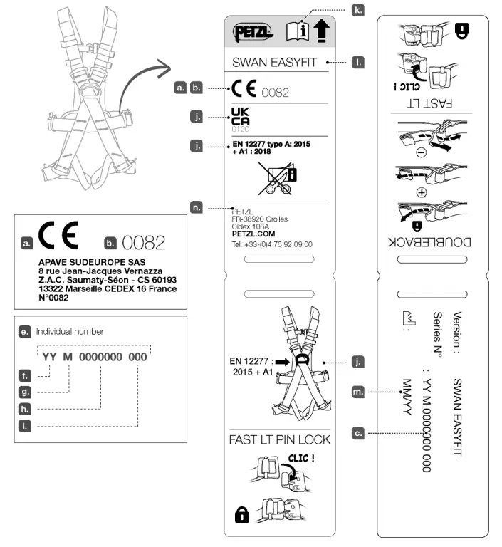 PETZL C062BA00 Swan Easyfit Stainless Harness - Fig 3