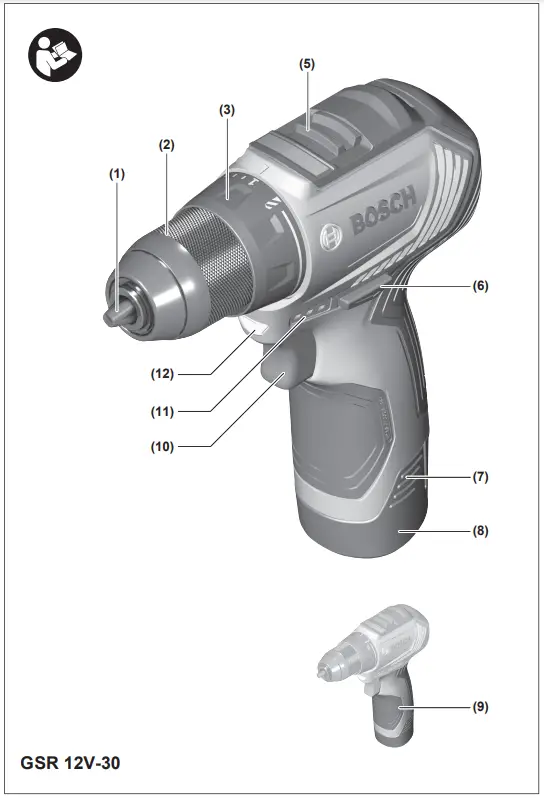 BOSCH 12V-30 Brushless Cordless Impact Drill - fig 1