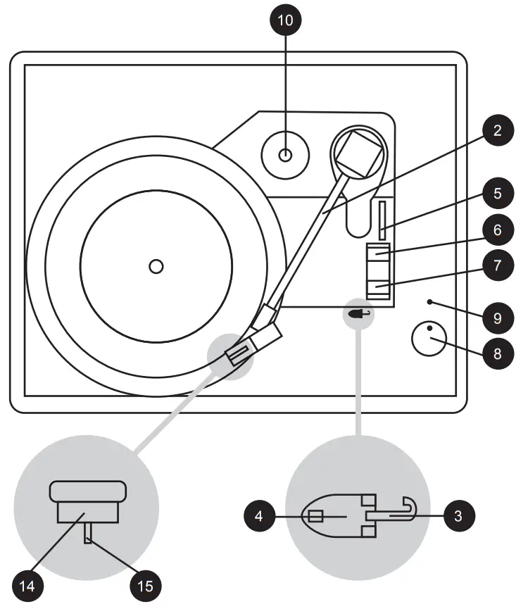 GPO SOHO Retro Record Player Black - fig