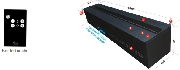 Aquafire AWA-20-50 Water Vapor 20 Inch Built-In Electric Fireplace Insert 1