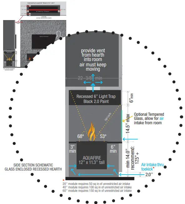 Aquafire AWA-20-50 Water Vapor 20 Inch Built-In Electric Fireplace Insert 4