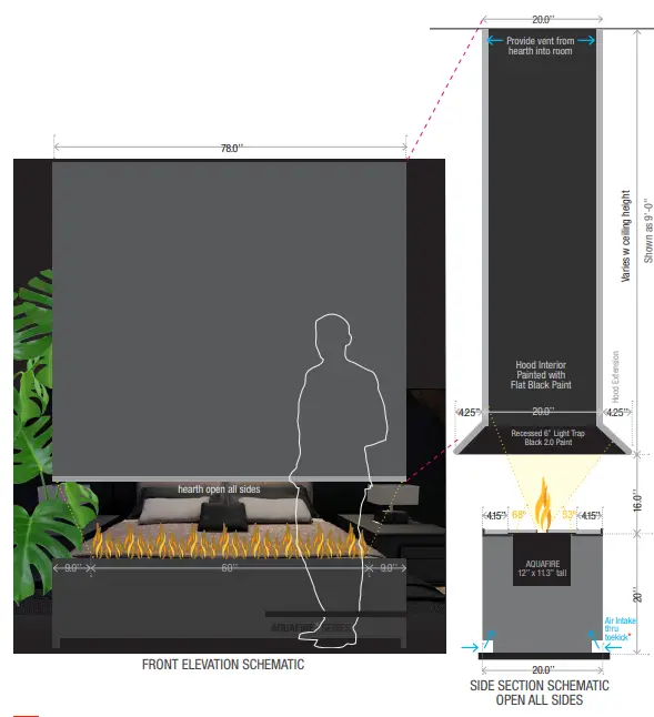 Aquafire AWA-20-50 Water Vapor 20 Inch Built-In Electric Fireplace Insert 5