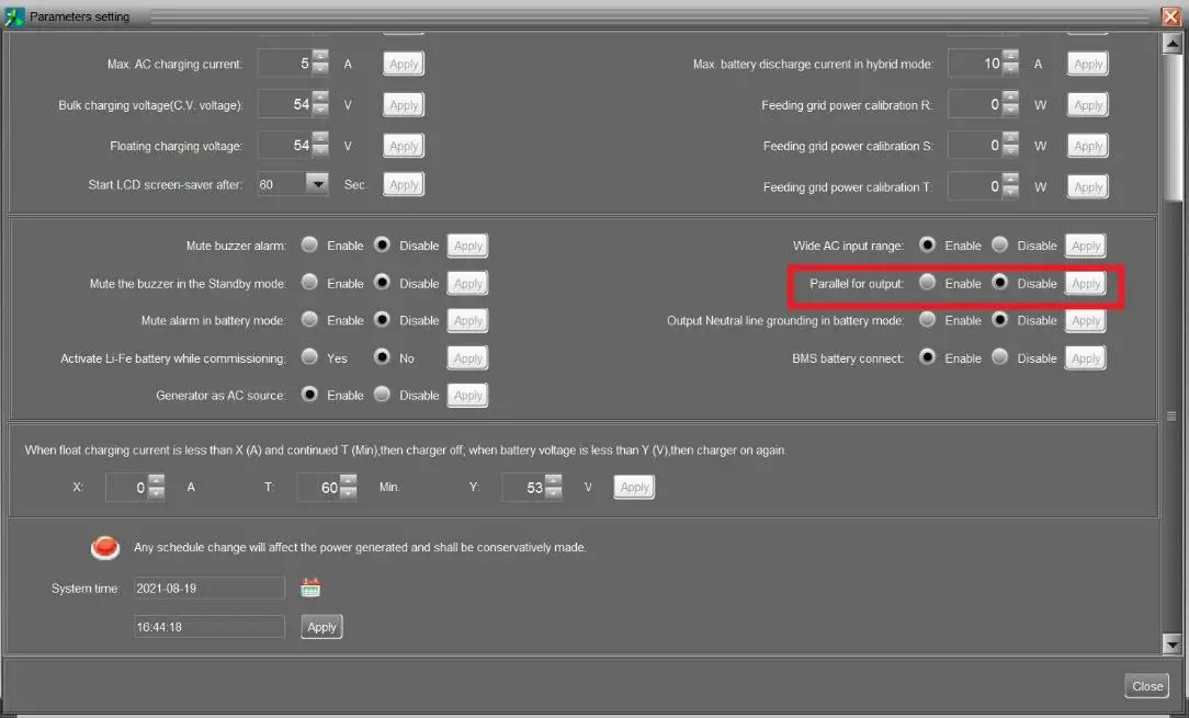 MPP Solar LVX6048WP Parallel - Setting and LCD Display