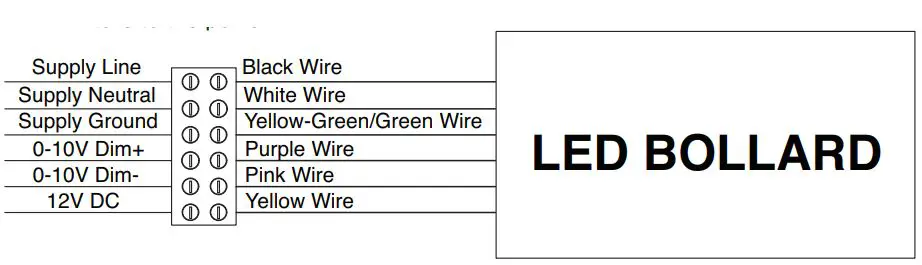 MaxLite Classic Series Bollard CCT Selectable Instruction Manual - General Wiring Diagram 2