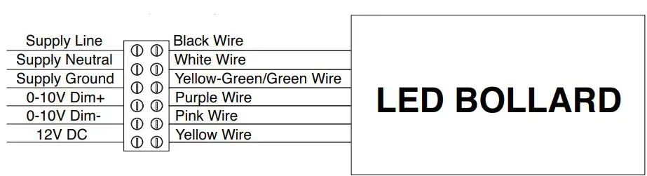 MaxLite Classic Series Bollard CCT Selectable Instruction Manual - General Wiring Diagram