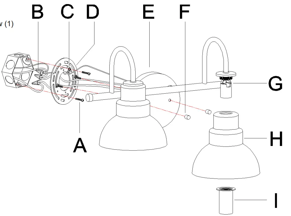 ZEVNI A04794W2 Frey 14 Inch Wide Gold Vanity Light - fig 2